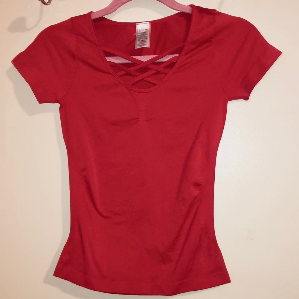 Hidden Lotus Red OS Blouse